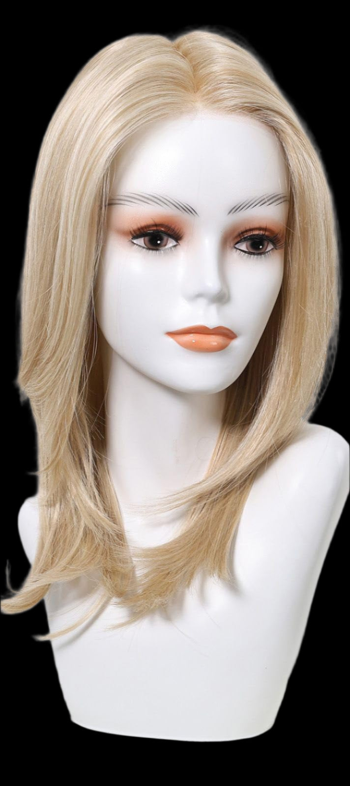 AKA; GIA BLOND NON ROOTED. Mono Top Synthetic Lace Front Wig for Women Layered Hair Light Blonde