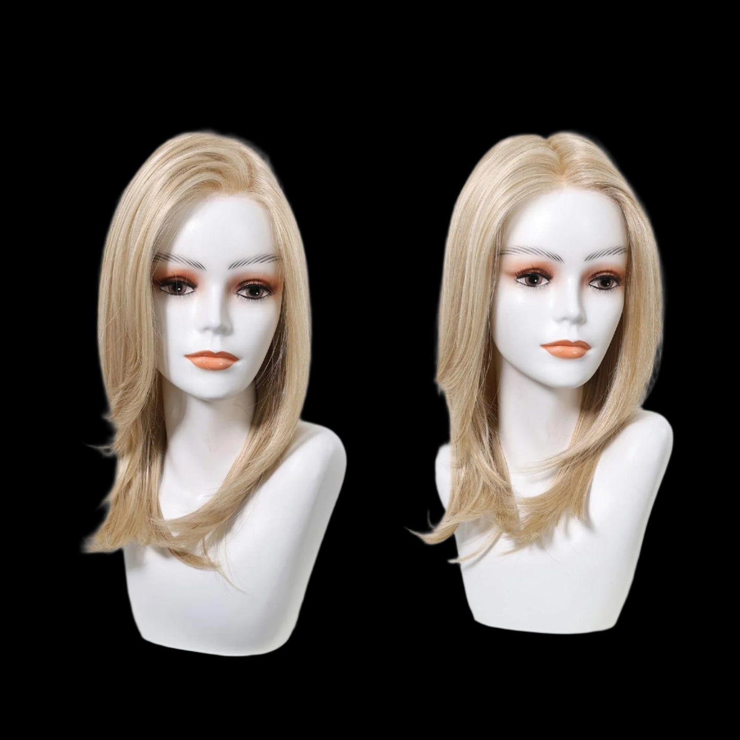 AKA; GIA BLOND NON ROOTED. Mono Top Synthetic Lace Front Wig for Women Layered Hair Light Blonde