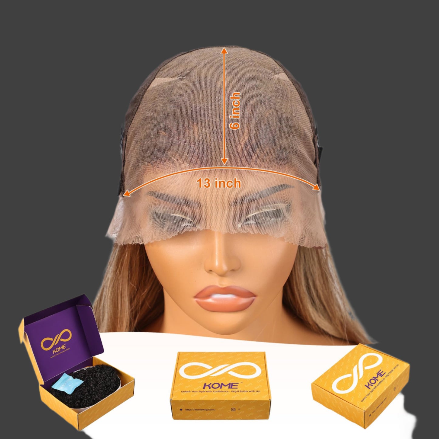 AKA LANEY COPPER. Honey Blonde Synthetic Lace Front Wig,13×6 Body Wave HD Lace Glueless Wig for Women Daily Use 26IN
