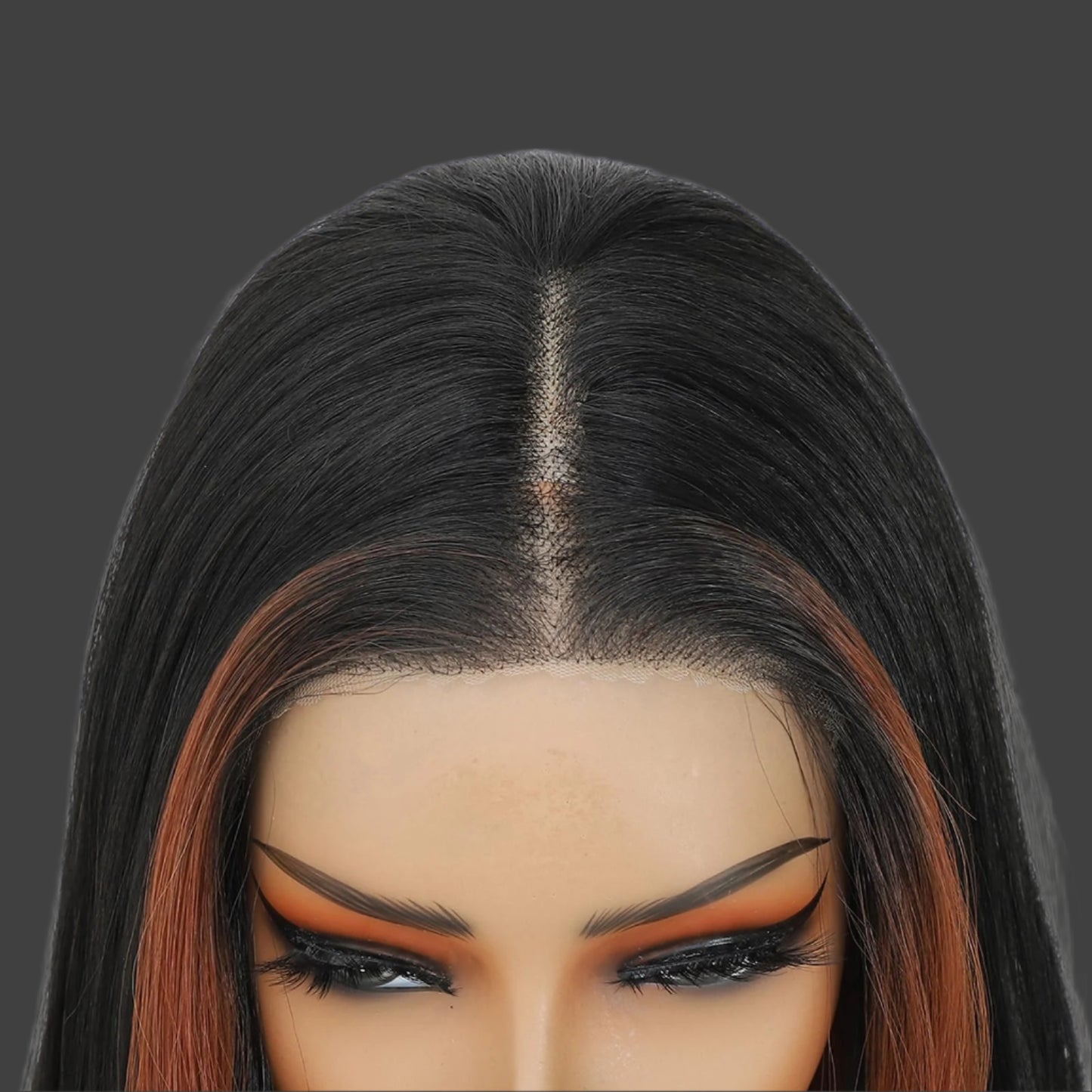 Synthetic Lace Front Wig Pre Cut Lace Glueless Wig Wear And Go 13X4X1 Inch HD Lace Layered Wig Pre Plucked Pre Bleached Glueless Wig Synthetic Wigs For Women Auburn Brown Black Root(2/30)26 Inch