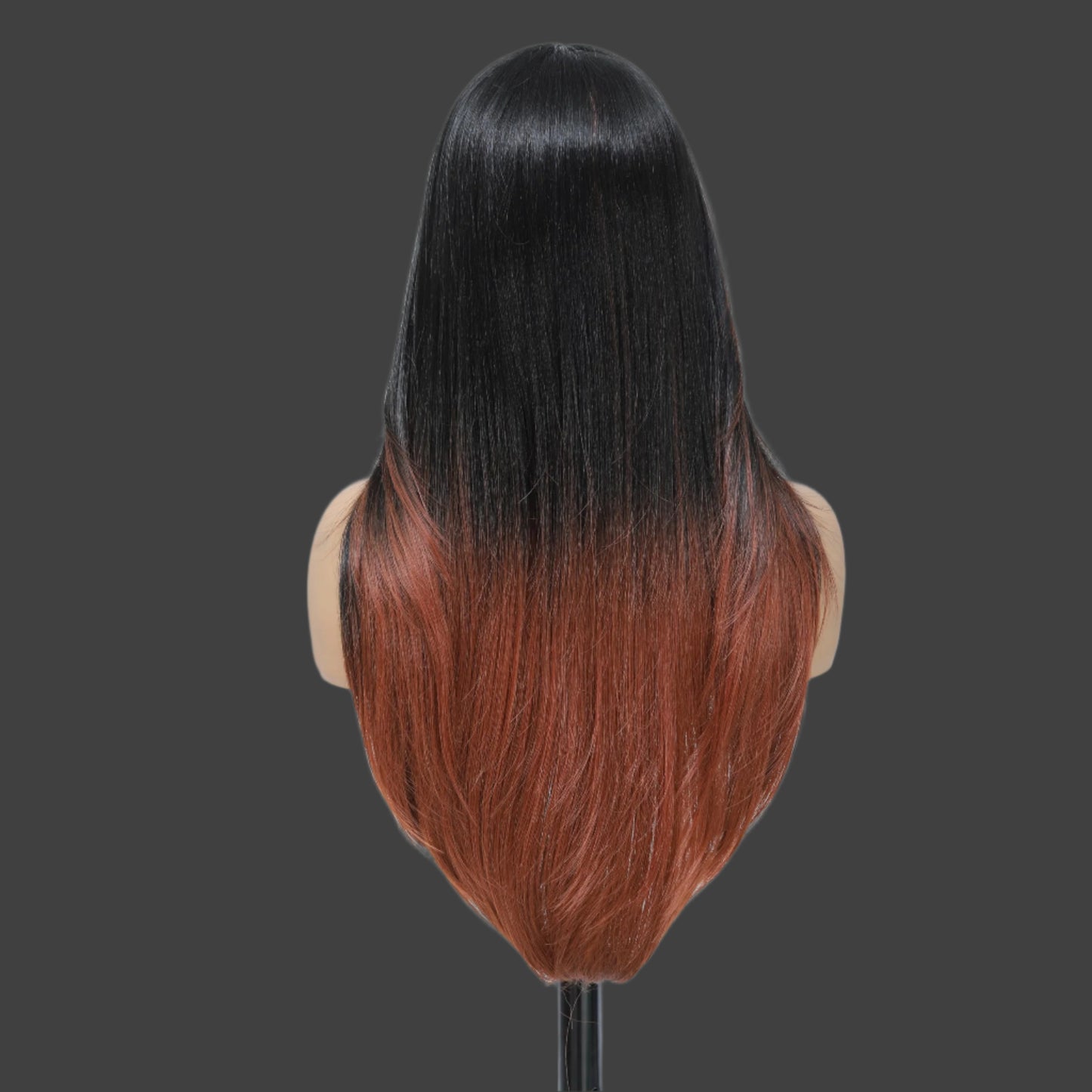 Synthetic Lace Front Wig Pre Cut Lace Glueless Wig Wear And Go 13X4X1 Inch HD Lace Layered Wig Pre Plucked Pre Bleached Glueless Wig Synthetic Wigs For Women Auburn Brown Black Root(2/30)26 Inch