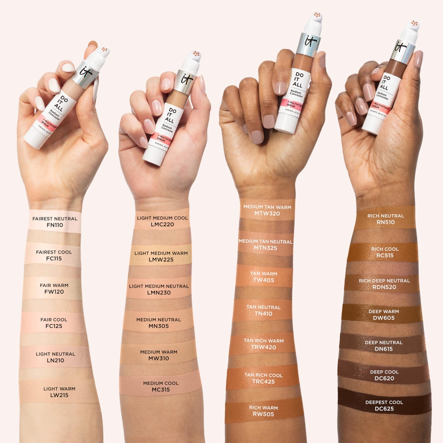 IT Cosmetics Do It All Radiant Concealer – Makeup Concealer – Hydrate & Brighten – Creaseless Medium Coverage & Radiant Finish – Niacinamide & Hyaluronic Acid - 0.2 Fl Oz