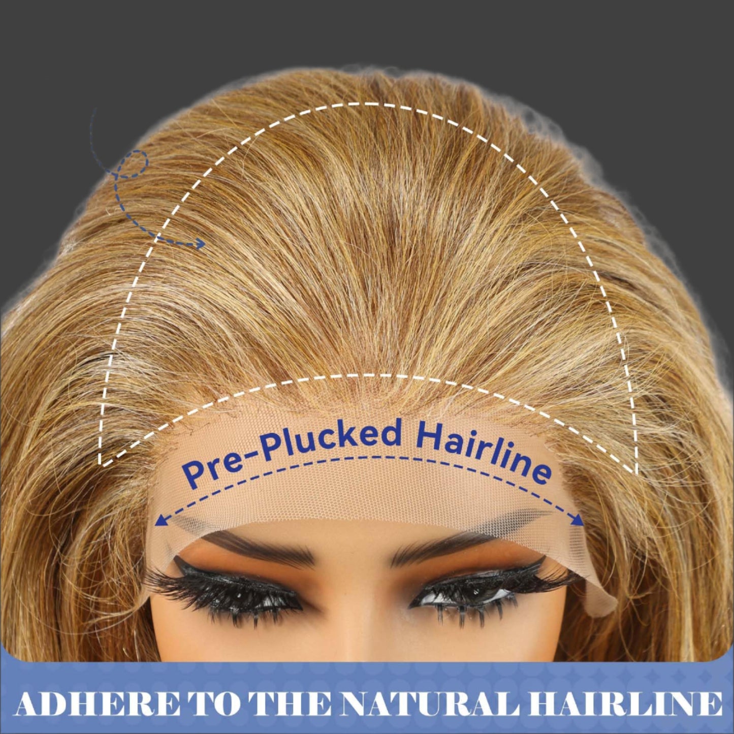 13x6 HD Synthetic Lace Front Wig, 24 Inch Blonde Highlights Long Curly Layered Wigs, Natural Density Hairline Glueless Wigs for Women Daily Use
