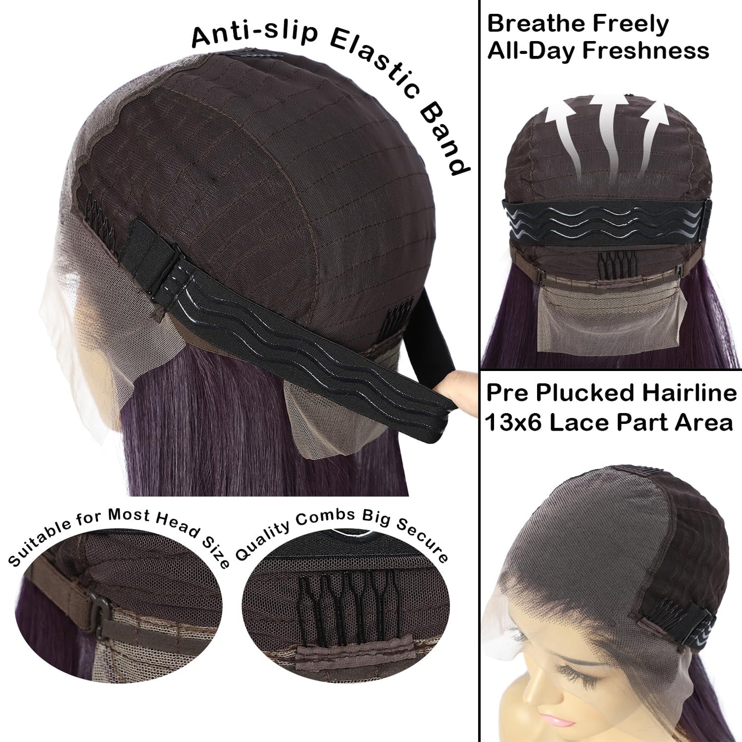 AKA: LYDIA FALL AND LYDIA BLONDE. 13×6 Straight Synthetic Lace Front WigHighlight Wig Ombre Platinum Blonde Wigs with Brown Pre-plucked Hairline Heat Resistant Wig for Daily Use 26 Inches