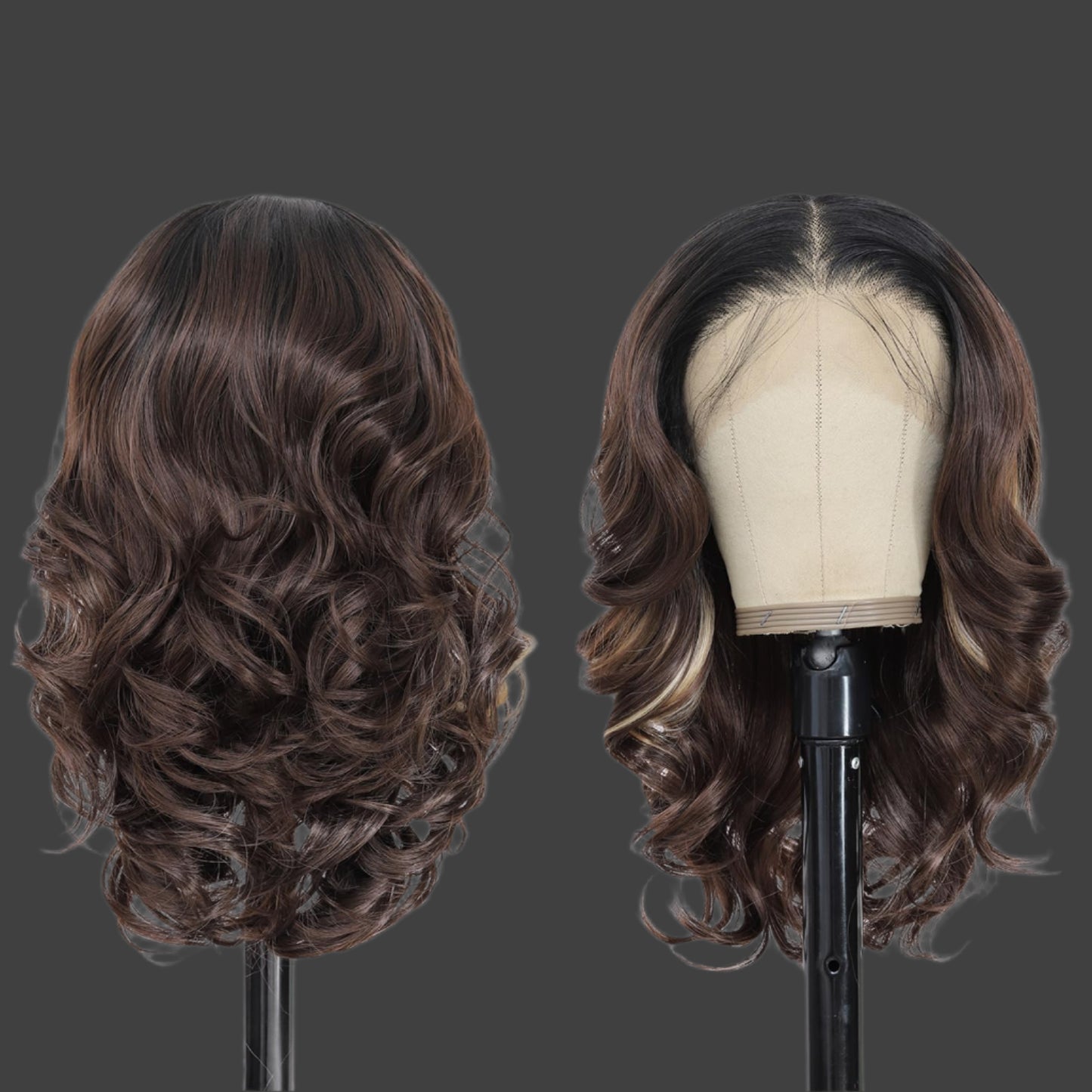 Ombre Platinum Blonde 13×6 HD Lace Front Wigs Synthetic Glueless Pre Layered