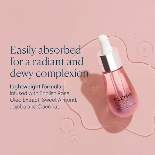 ELEMIS Pro-Collagen Rose Facial Oil Blend | Lightweight Daily Facial Oil Soothes, Nourishes, and Smoothes Skin for a Radiant, Fresh Complexion | 15 mL
