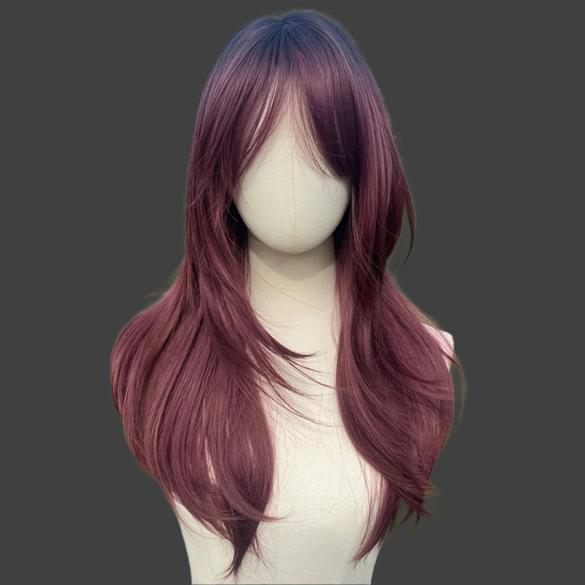 28" Heat Resistant Synthetic Hair Wig for Women - High-Density 150% Ombre Purple to Lavender Loose Curly Middle Part Wig with Rose Net Cap | Halloween Cosplay Party Costume Hairpiece for All Ethnicities, Wig Accessories, Festive Outfit Accessory