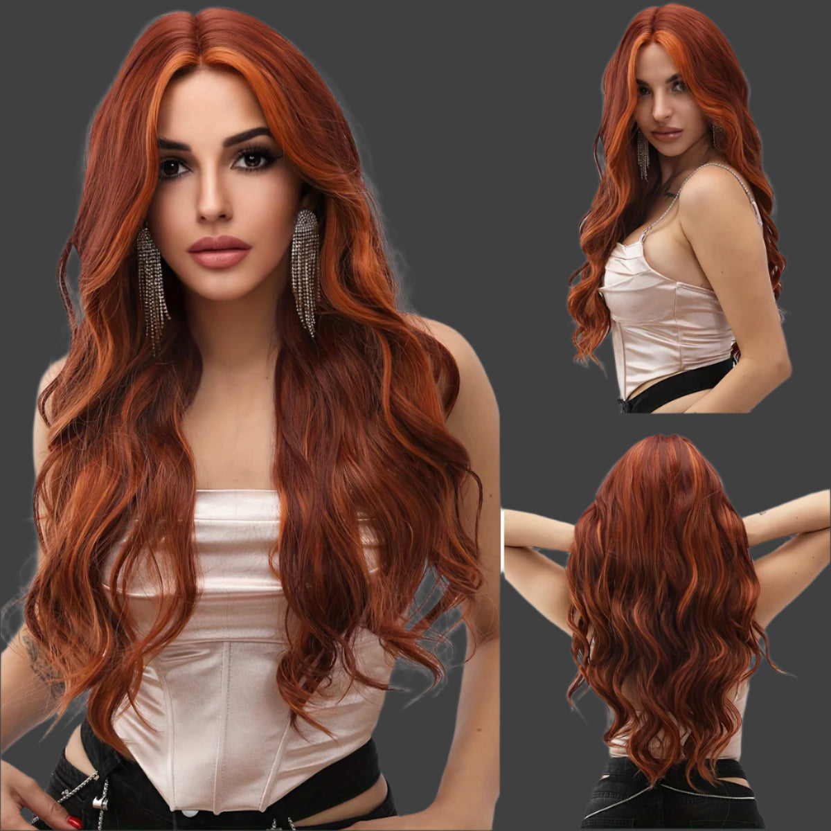 AKA;  HAZEL.  Bronze Highlights Curly Hair-non-adhesive Synthetic Lace Front Wig, Creating A Casual Style-long, Curly And Natural-very Suitable For Everyday Wear, Parties