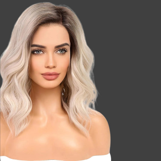AKA CHRISTINA.   Wig Lace Front Wigs for Women,Partial Blonde Curly Wig Shoulder Length Synthetic Hair for Women Daily Wear Wigs