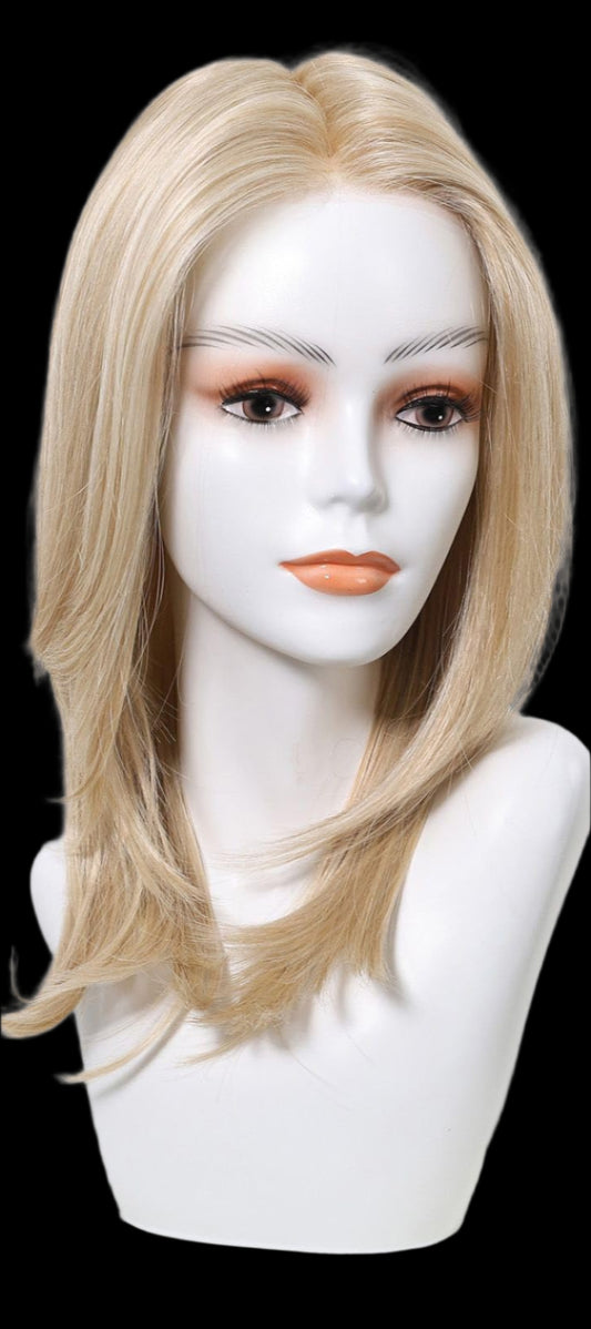 AKA; GIA BLOND NON ROOTED.   Mono Top Synthetic Lace Front Wig for Women Layered Hair Light Blonde