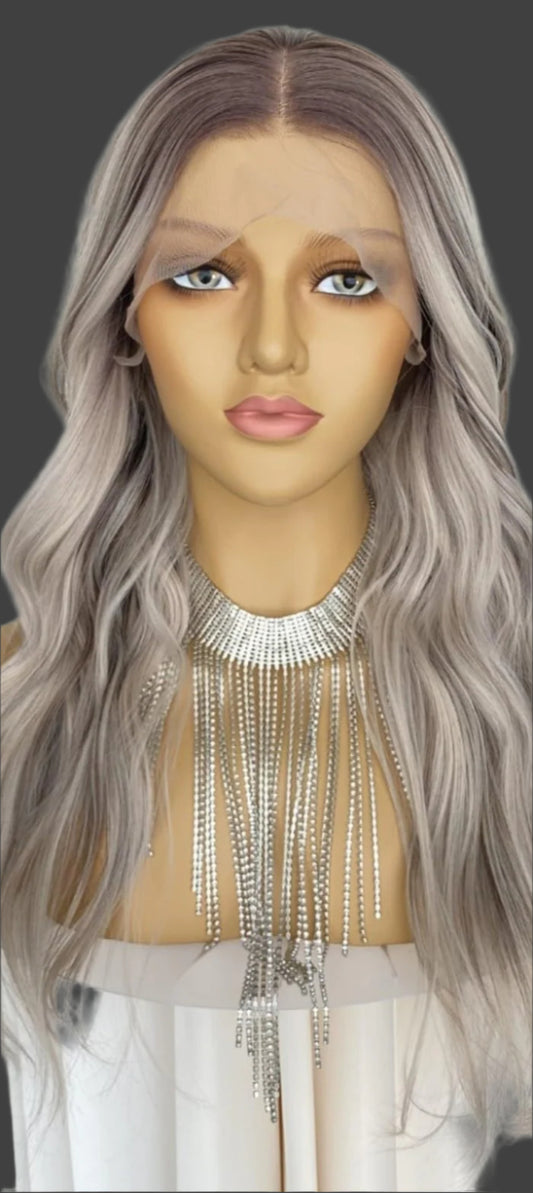 Highlight Ash Blonde with Brown Colored 13x4 Lace Front Wig Ready to Wear HD Glueless 18Inch Body Wave Pre plucked Natural Hairline for Women