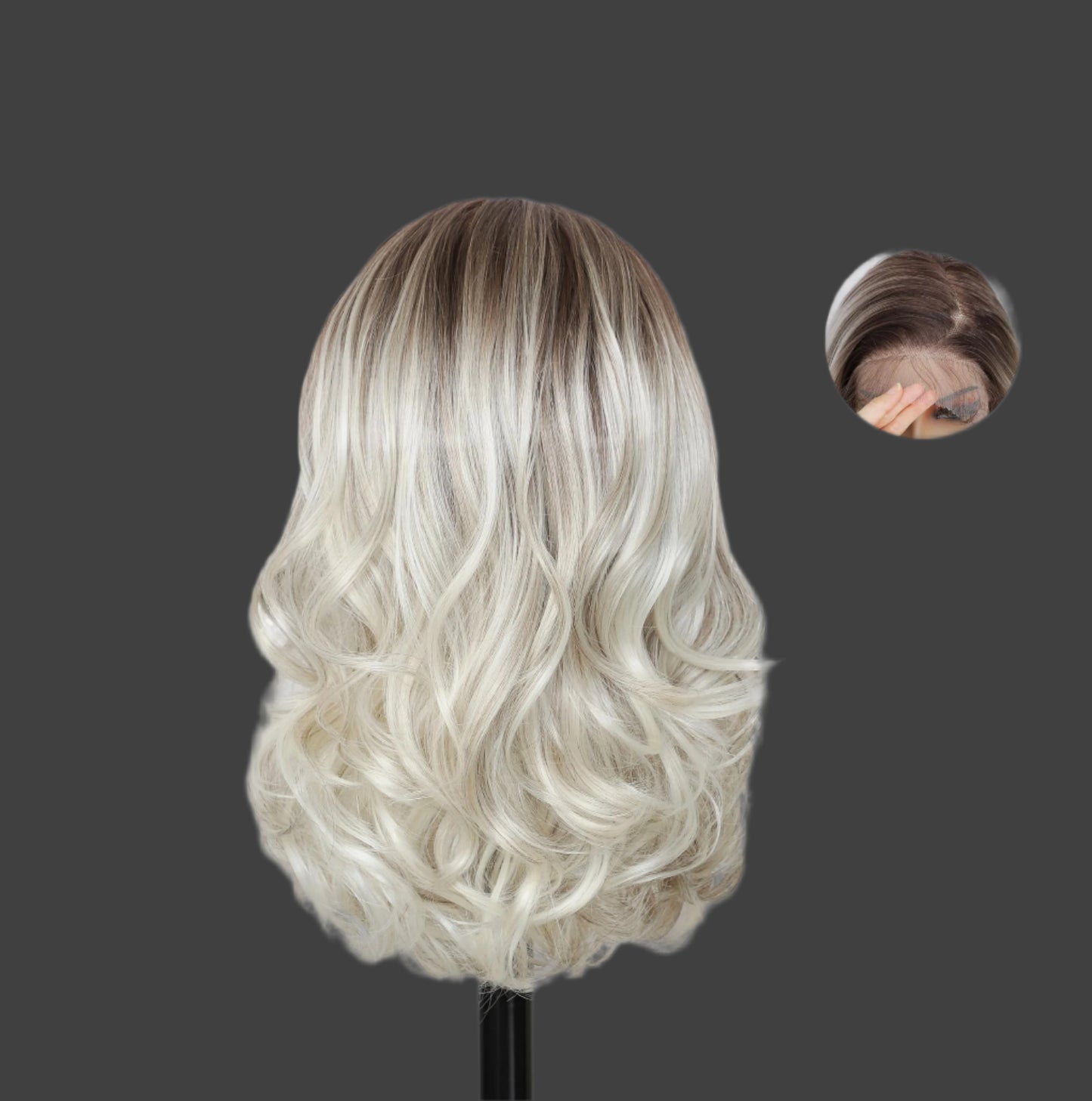 Ombre Platinum Blonde 13×6 HD Lace Front Wigs Synthetic Glueless Pre Layered