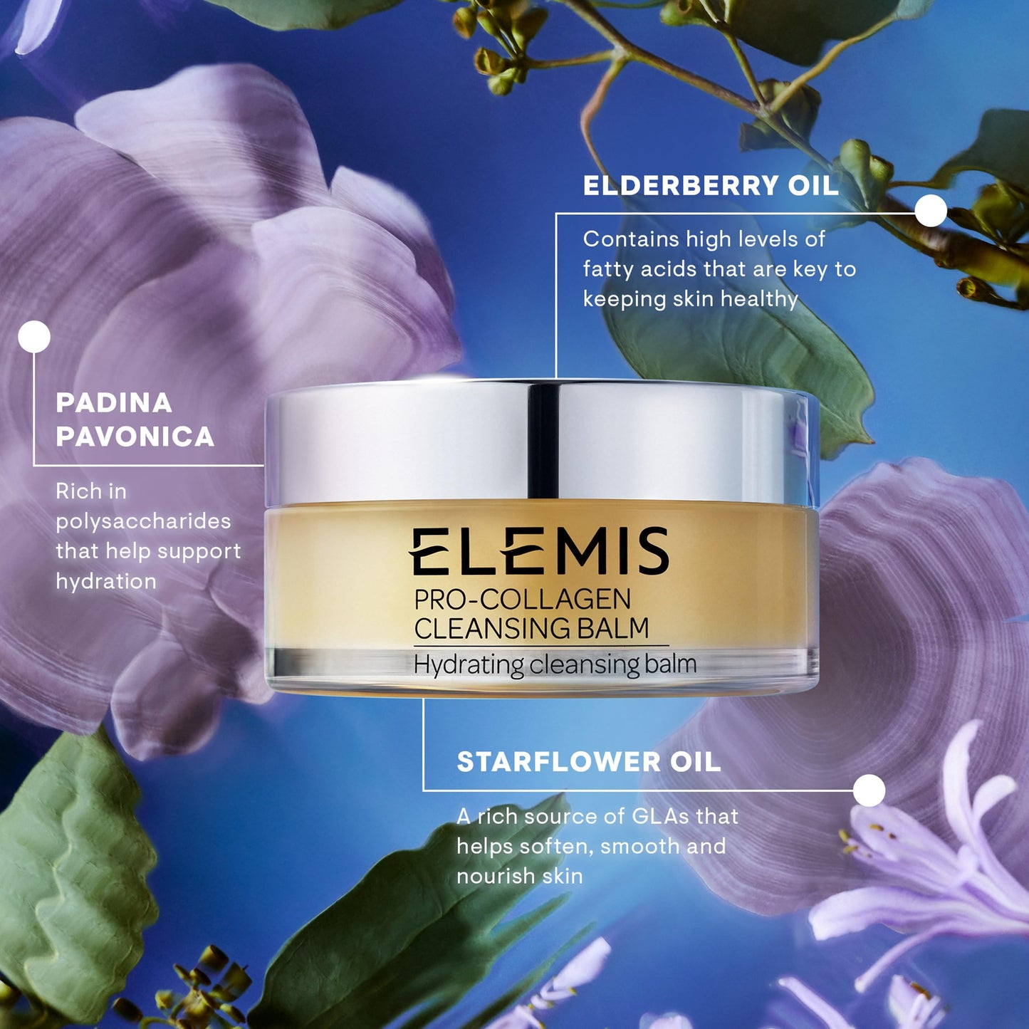 ELEMIS Pro-Collagen Cleansing Balm Makeup Remover, Hydrating Facial Cleanser, Oil Cleanser, Oil Makeup Remover, Deep Cleanse