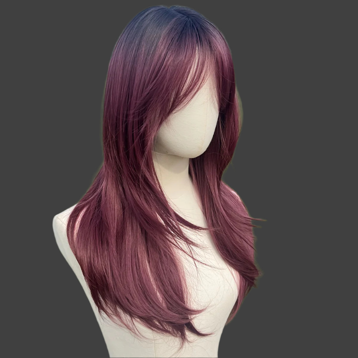 28" Heat Resistant Synthetic Hair Wig for Women - High-Density 150% Ombre Purple to Lavender Loose Curly Middle Part Wig with Rose Net Cap | Halloween Cosplay Party Costume Hairpiece for All Ethnicities, Wig Accessories, Festive Outfit Accessory