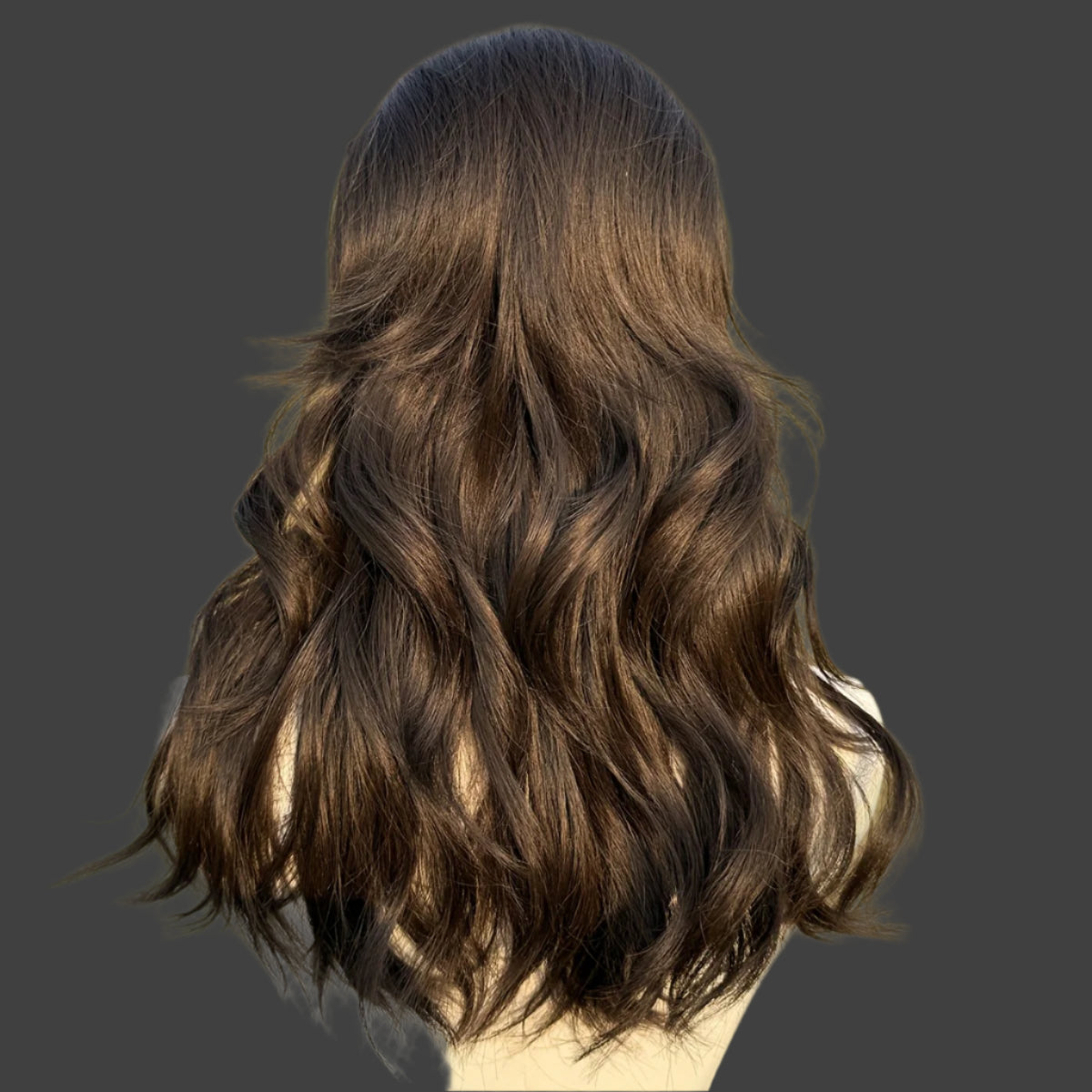 Dark Brown Long Curly Wavy Wig with Bangs - Heat-Resistant Synthetic Hair for Women, 150% Density Rose Net Cap, Beginner-Friendly Body Wave Texture, Elegant Everyday Style & Versatile Hairpiece for All Ethnicities, Hair Wig, Heatresistant Fiber